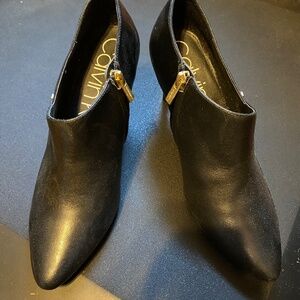 Calvin Klein black heeled ankle boots